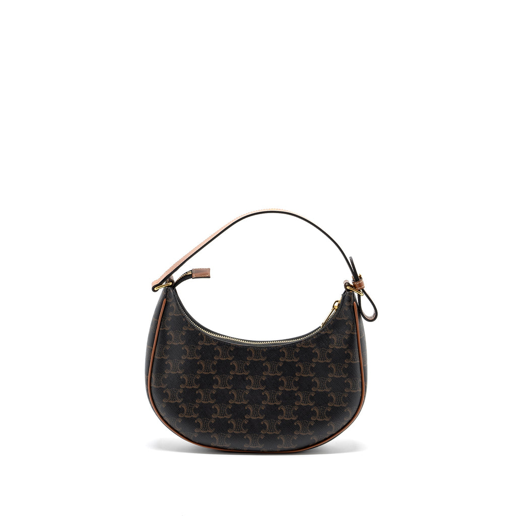 CELINE AVA BAG TRIOMPHE CANVAS / CALFSKIN BROWN GHW
