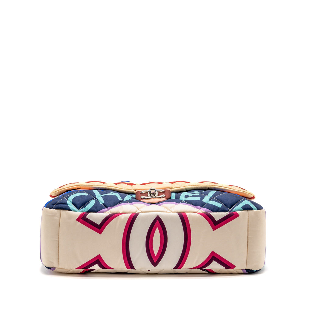 CHANEL LARGE QUILTED SINGLE FLAP BAG FABRIC MULTICOLOUR SHW