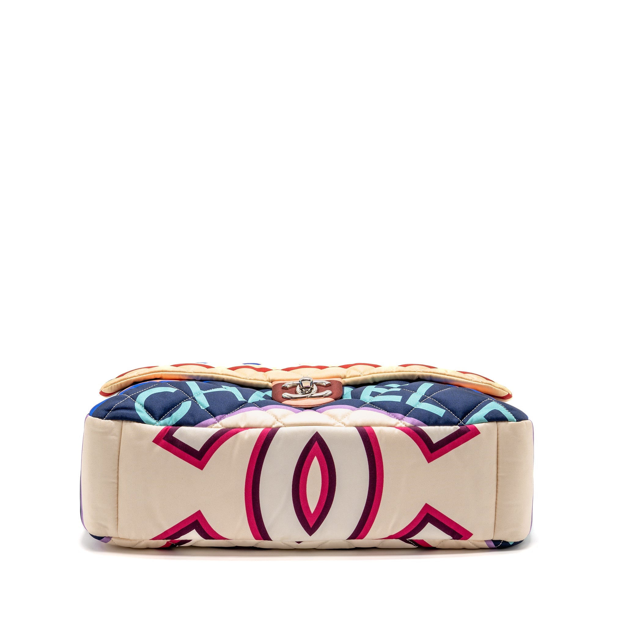 CHANEL LARGE QUILTED SINGLE FLAP BAG FABRIC MULTICOLOUR SHW