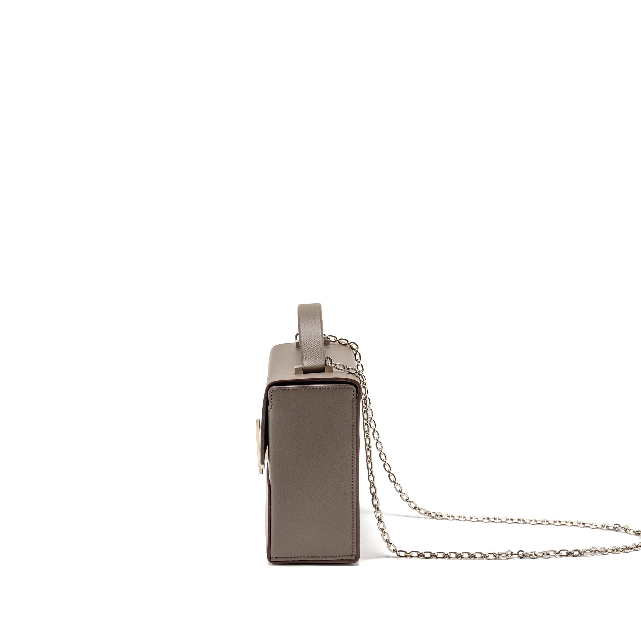 HERMES CINHETIC BOX BAG EPSOM GRIS ETAIN SHW