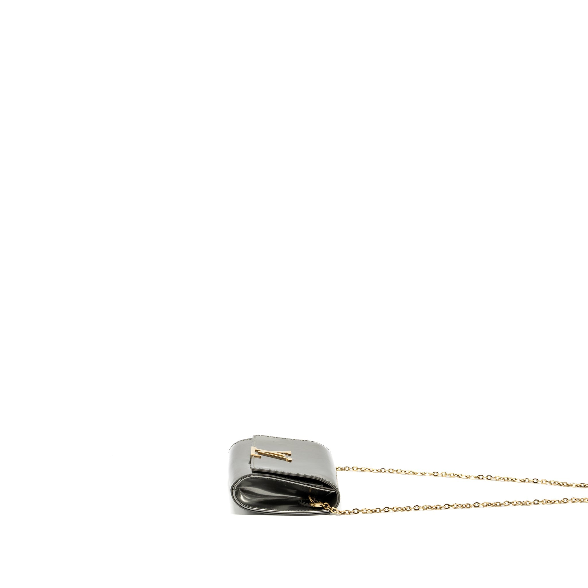 LOUIS VUITTON LOUISE PM PATENT SILVER GHW