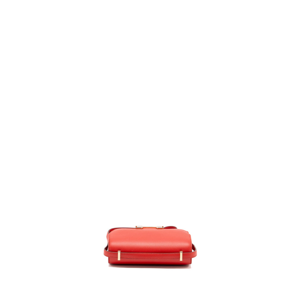 HERMES MINI CONSTANCE EVERCOLOR ROUGE DE COEUR GHW