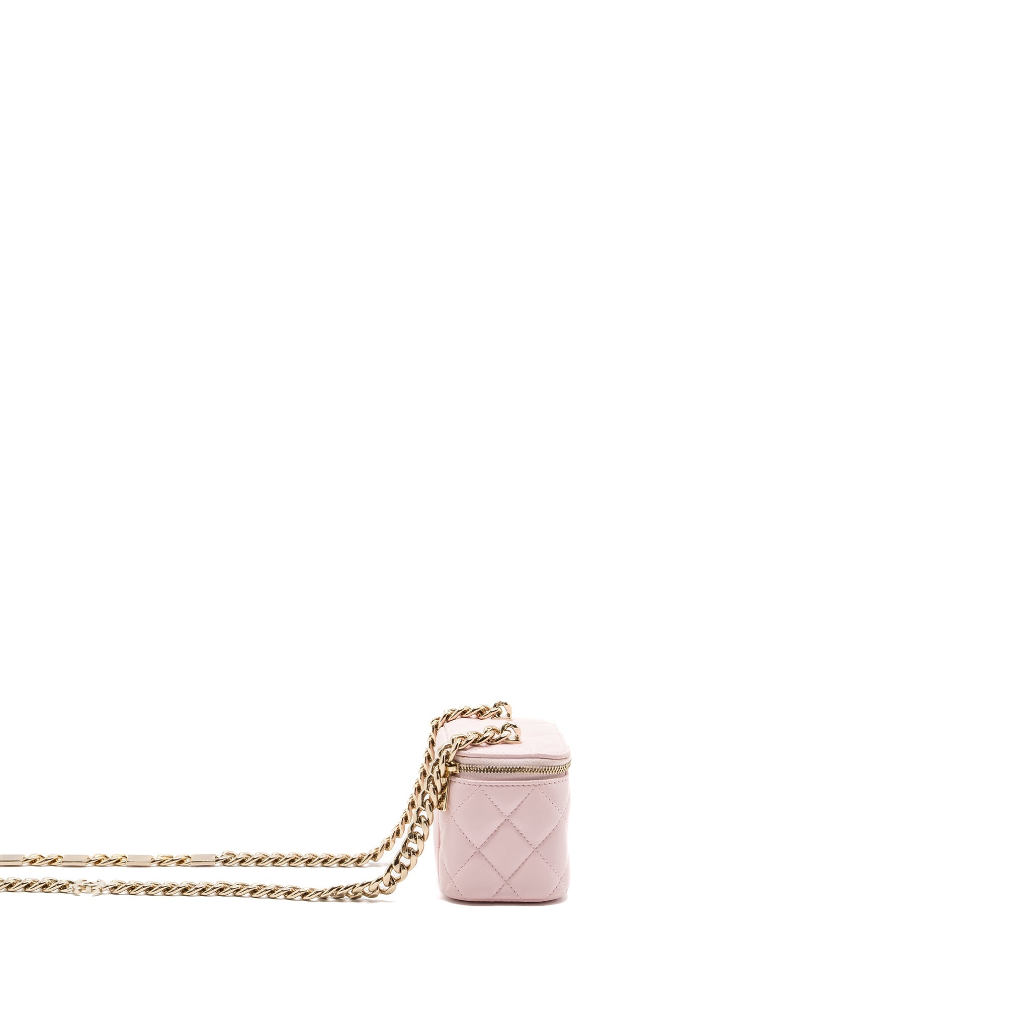 CHANEL MINI VANITY WITH GIANT CHAIN LAMBSKIN LIGHT PINK LGHW
