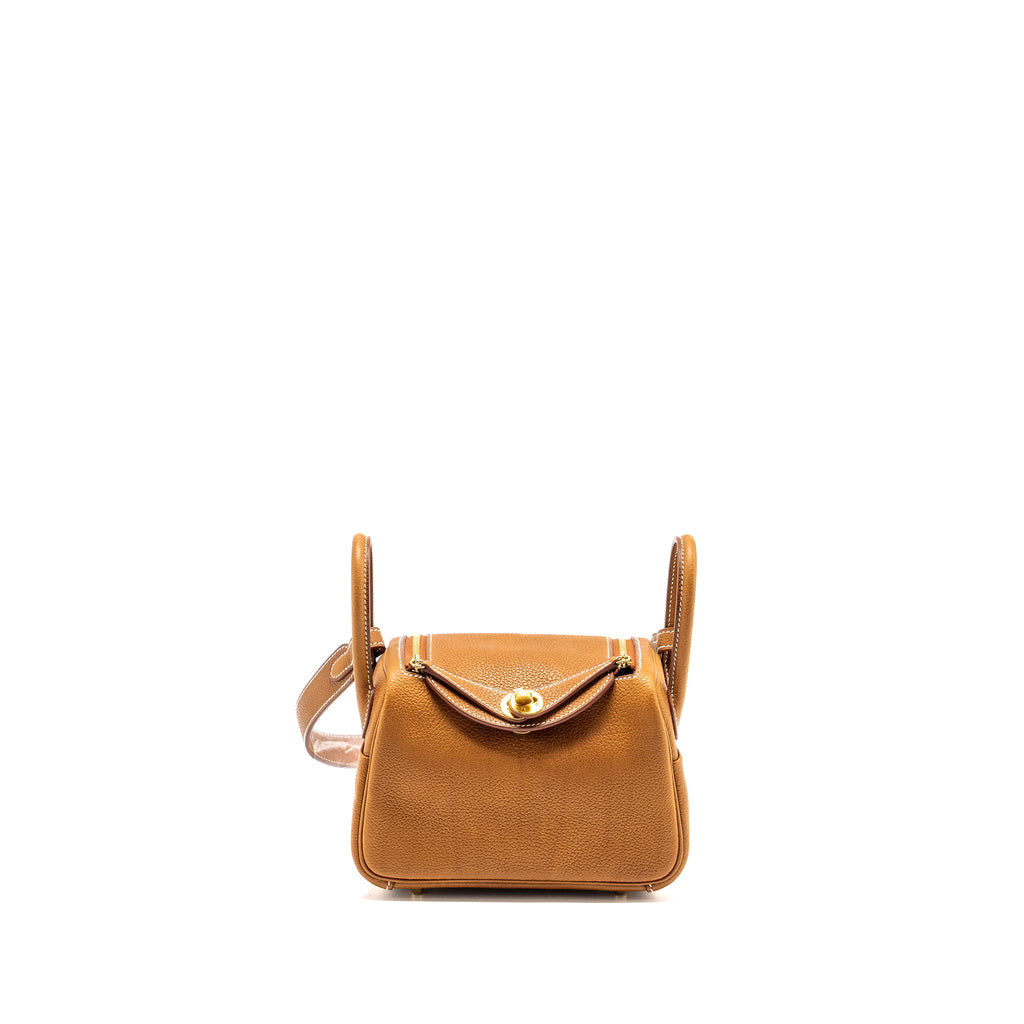 HERMES MINI LINDY BARENIA FAUBOURG FAUVE GHW
