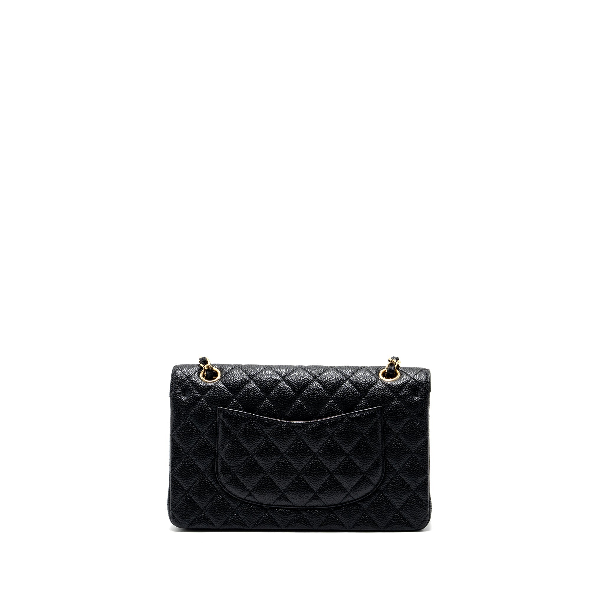 CHANEL MEDIUM CLASSIC DOUBLE FLAP BAG CAVIAR BLACK GHW