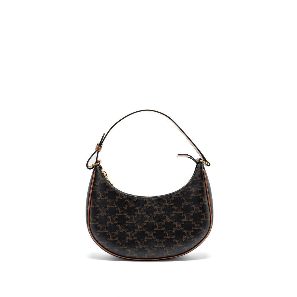 CELINE AVA BAG TRIOMPHE CANVAS / CALFSKIN BROWN GHW