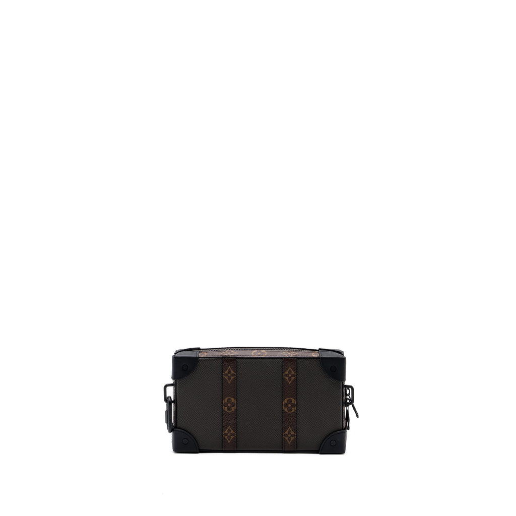 LOUIS VUITTON SOFT TRUNK WALLET TAIGA / MONOGRAM CANVAS KHAKI GREEN WITH BLACK HARDWARE
