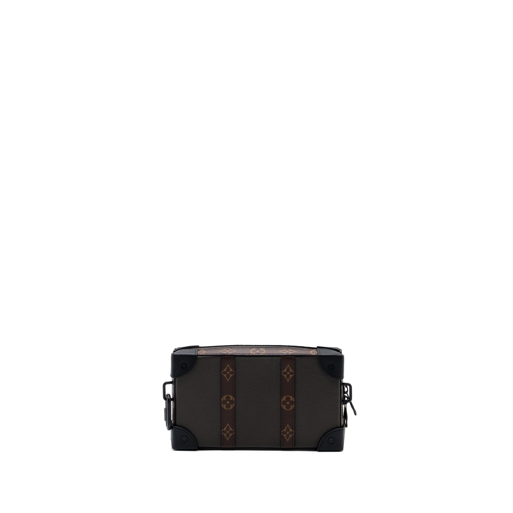 LOUIS VUITTON SOFT TRUNK WALLET TAIGA / MONOGRAM CANVAS KHAKI GREEN WITH BLACK HARDWARE