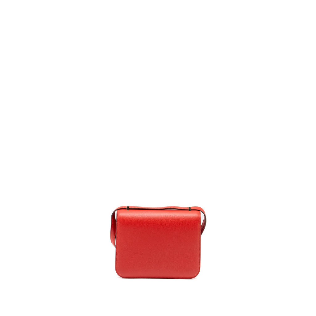HERMES MINI CONSTANCE EVERCOLOR ROUGE DE COEUR GHW