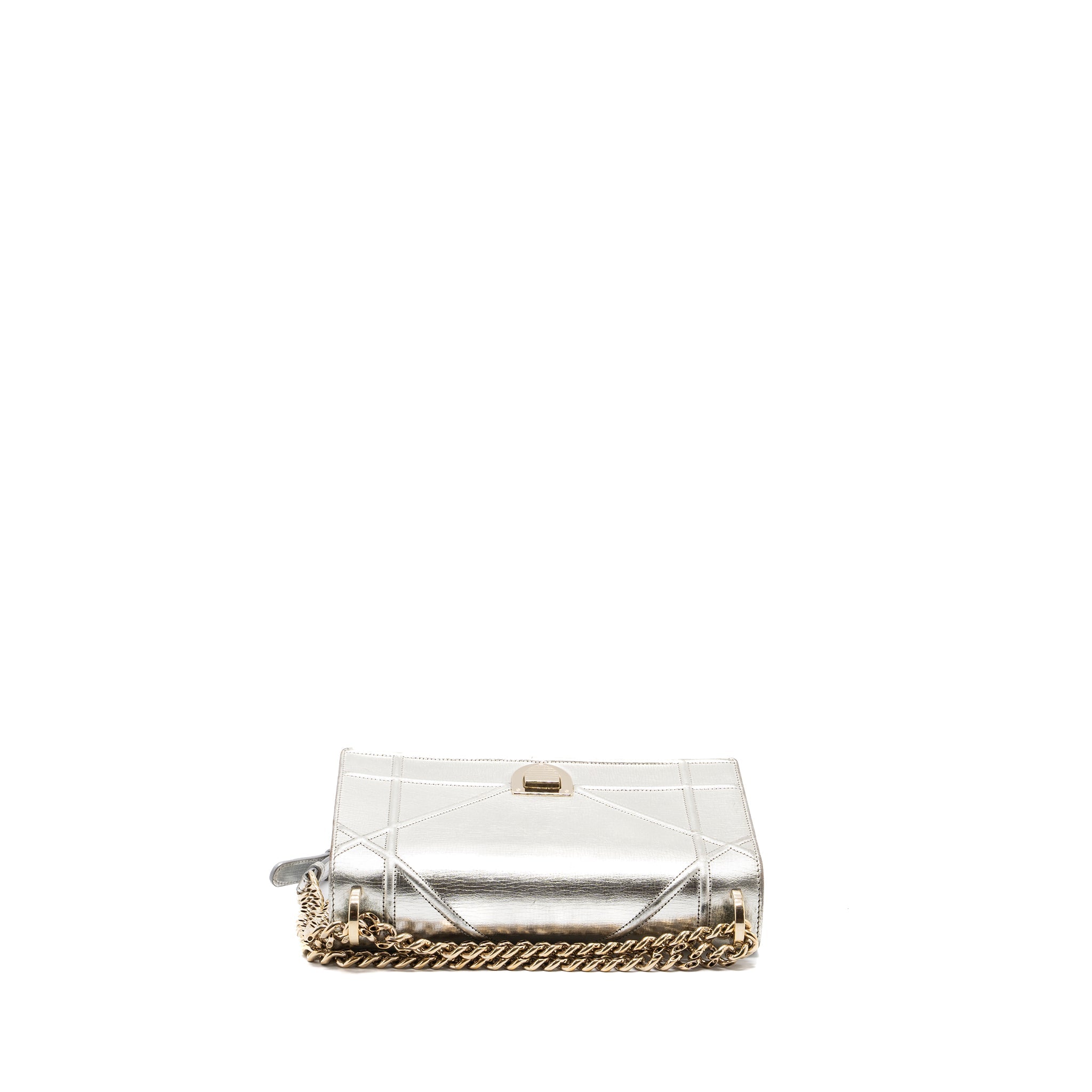 DIOR DIORAMA BAG GOATSKIN METALLIC SILVER LGHW