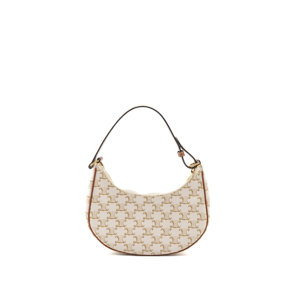 CELINE AVA BAG TRIOMPHE CANVAS/CALFSKIN WHITE GHW