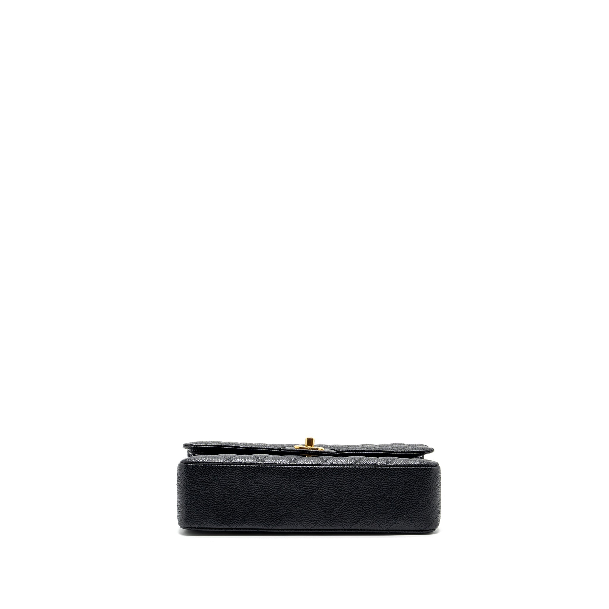 CHANEL MEDIUM CLASSIC DOUBLE FLAP BAG CAVIAR BLACK GHW
