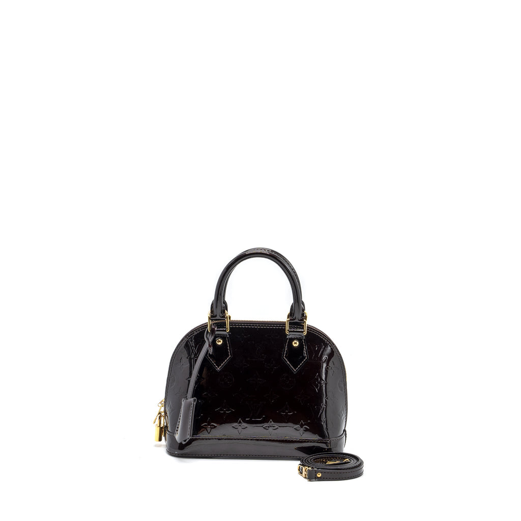 LOUIS VUITTON ALMA BB MONOGRAM PATENT AMARANTE PURPLE GHW