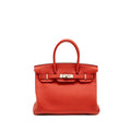 HERMES BIRKIN 30 TOGO ROUGE PIVOINE SHW