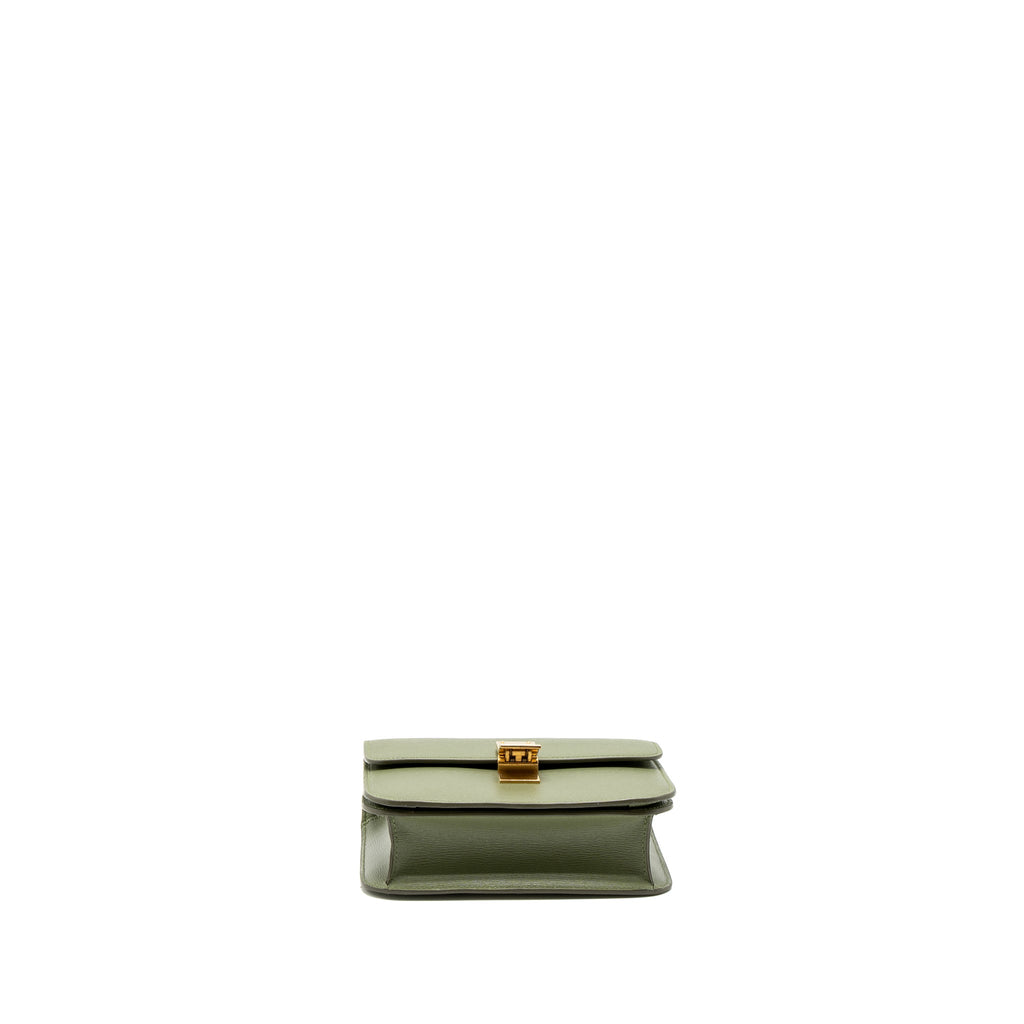 CELINE TEEN BOX BAG CALFSKIN LIGHT KHAKI GHW