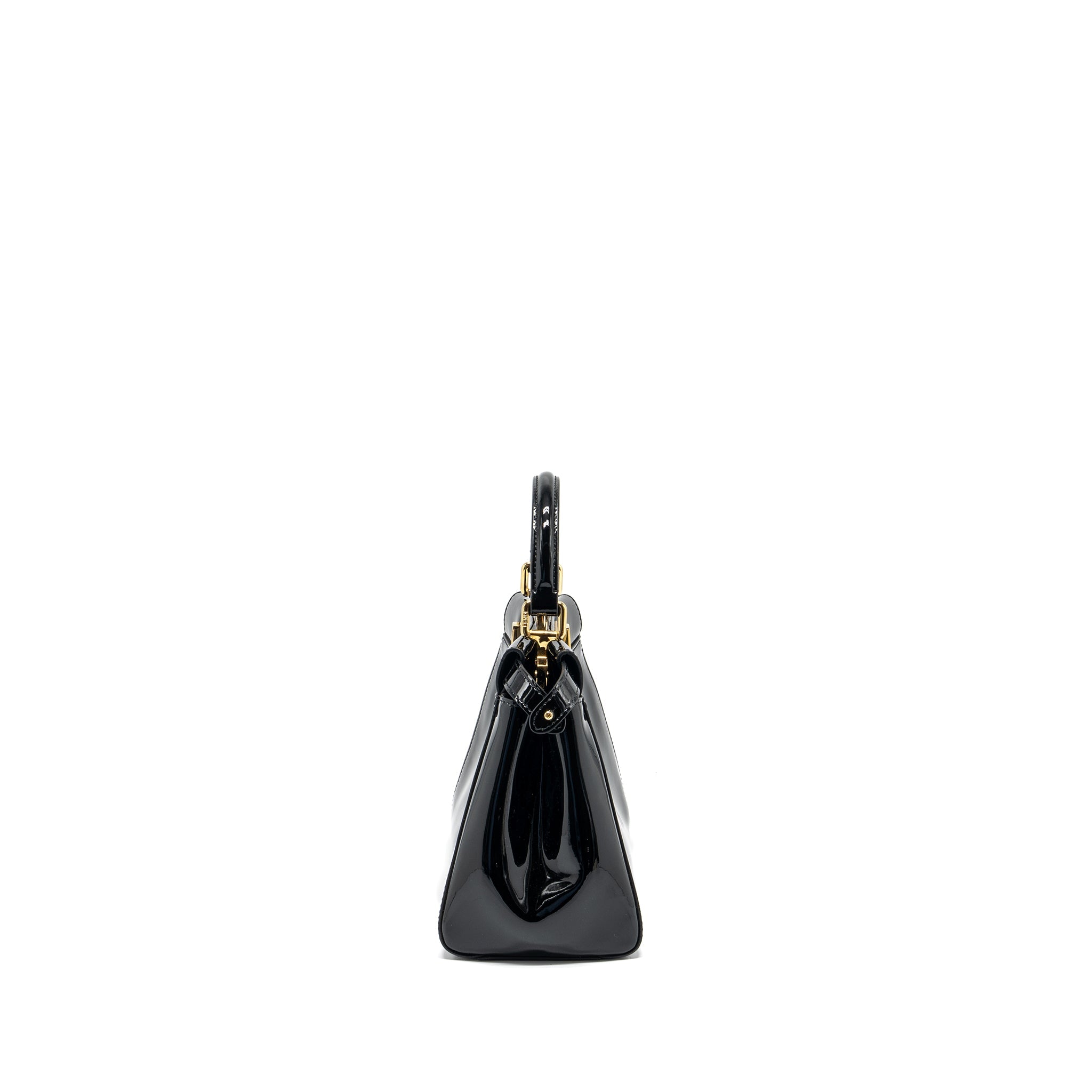 FENDI MINI PEEKABOO PATENT BLACK GHW