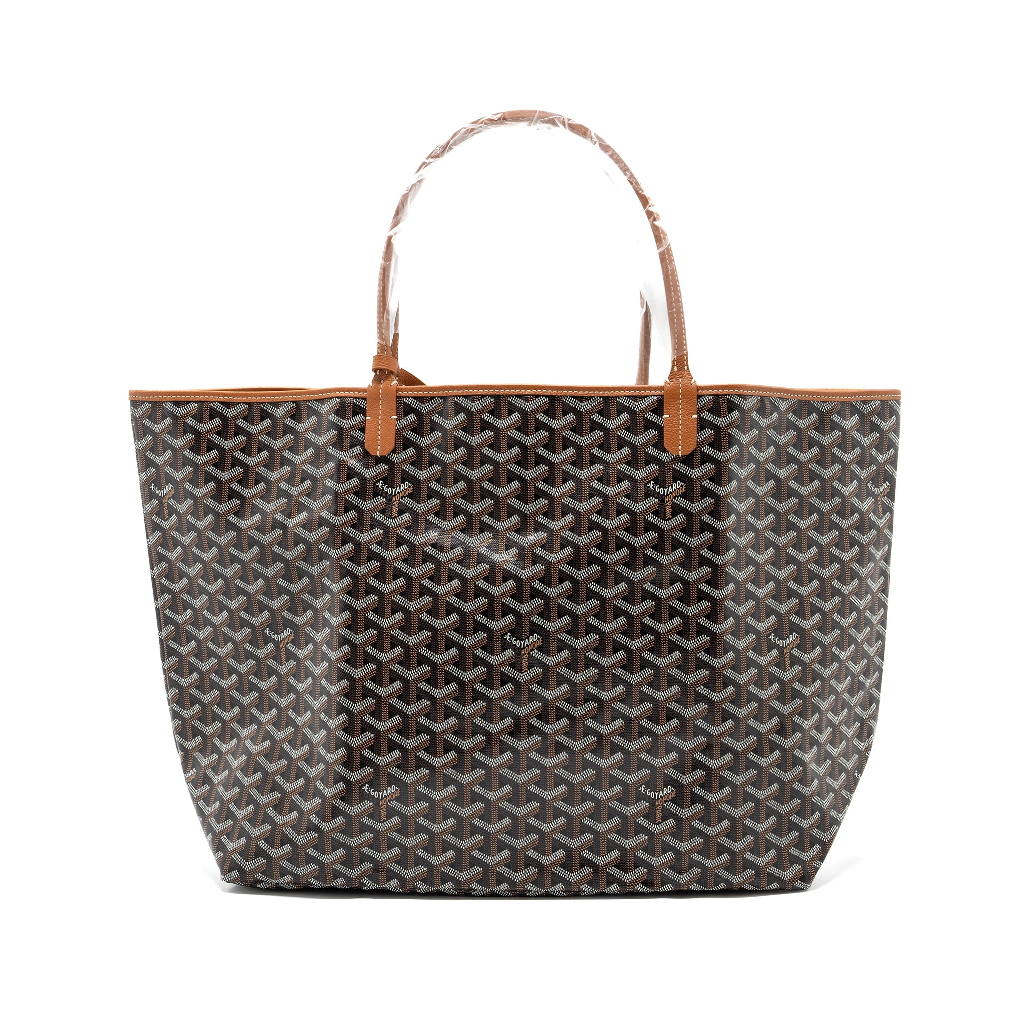 GOYARD SAINT LOUIS GM TOTE BAG CANVAS/ LEATHER BLACK/ TAN SHW