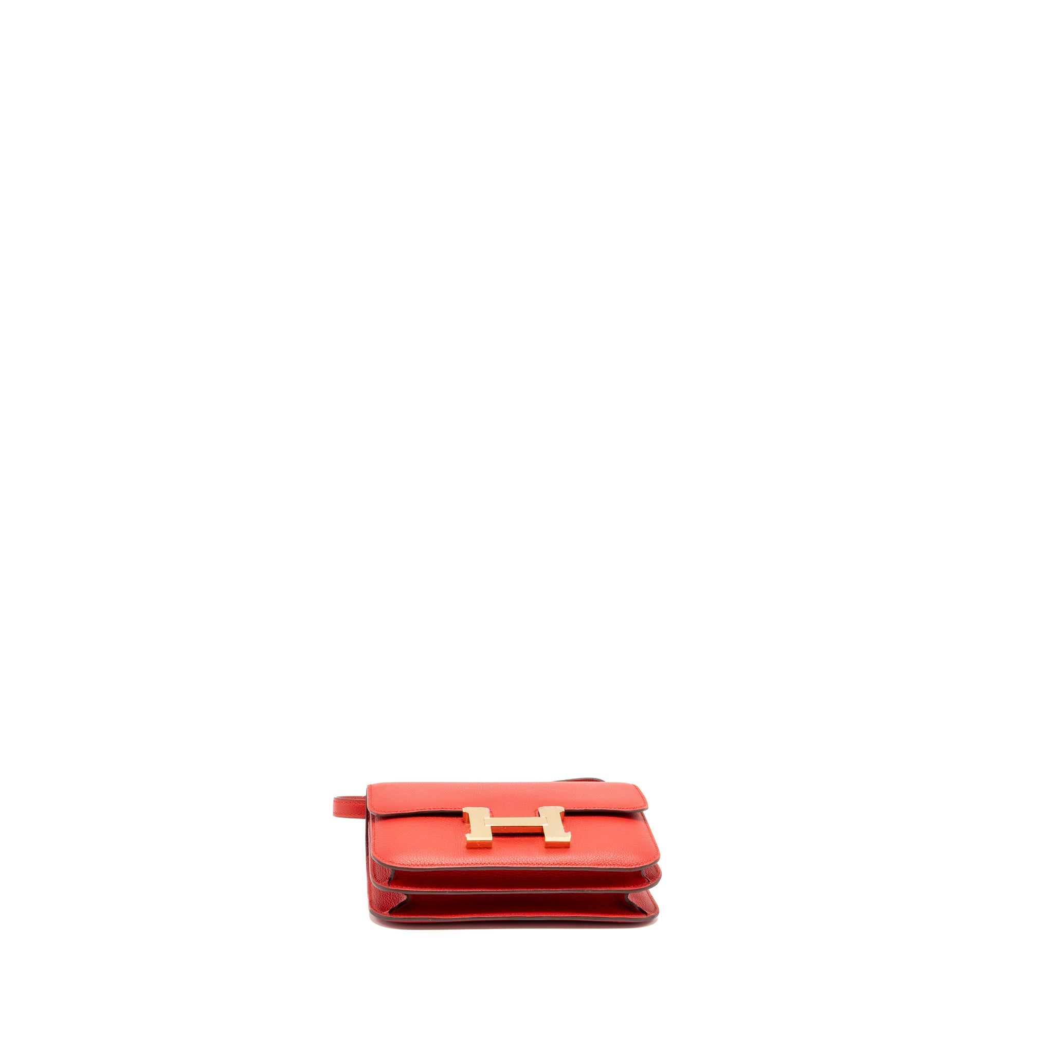 HERMES MINI CONSTANCE EVERCOLOR ROUGE DE COEUR GHW