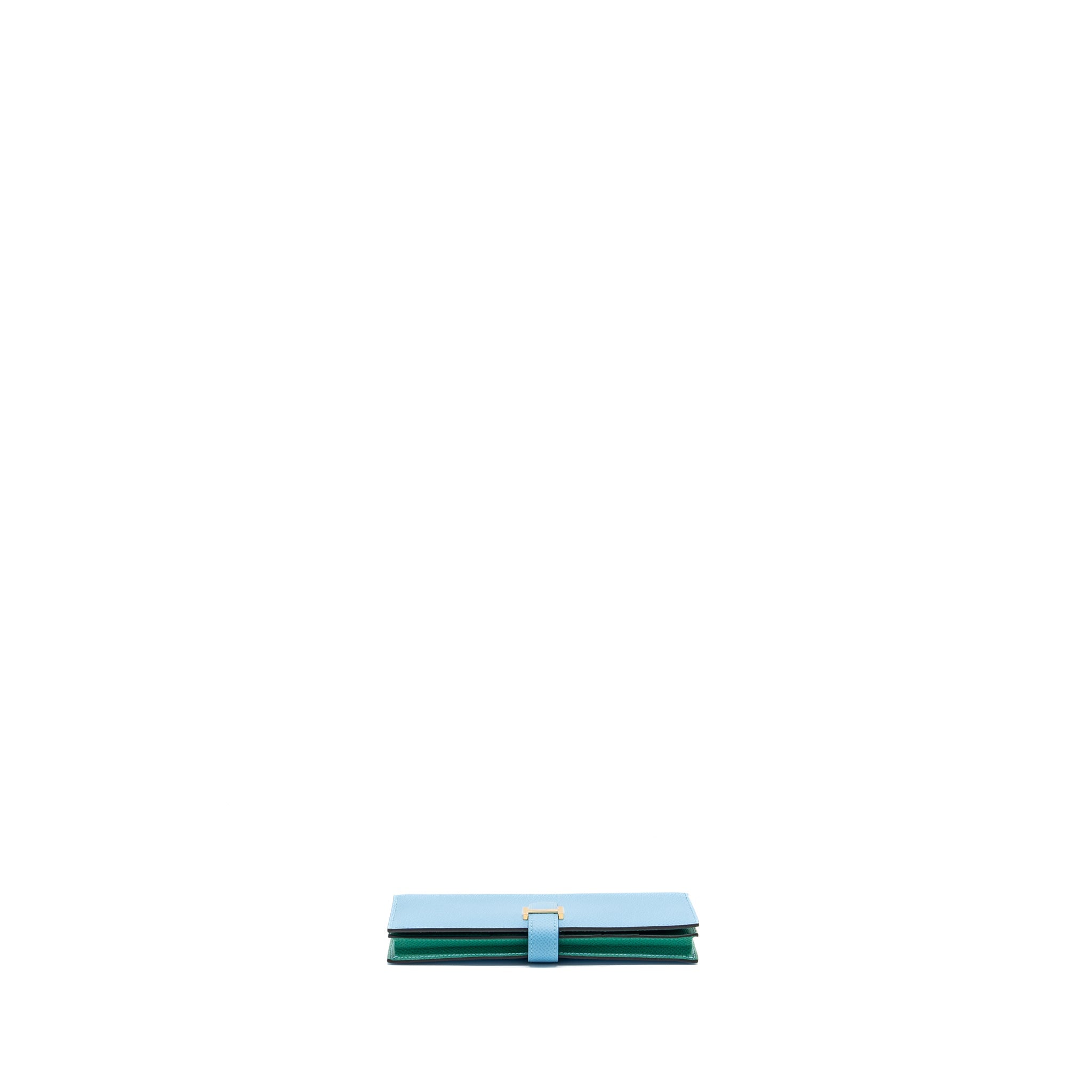 HERMES BEARN WALLET EPSOM BLUE/GREEN GHW