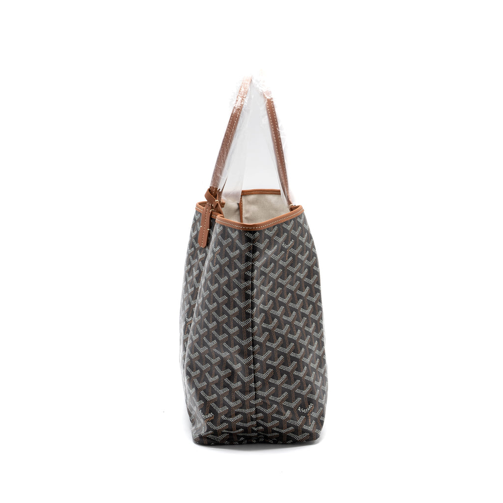 GOYARD SAINT LOUIS PM TOTE BAG GOYARDINE CANVAS BROWN/ MULTICOLOUR
