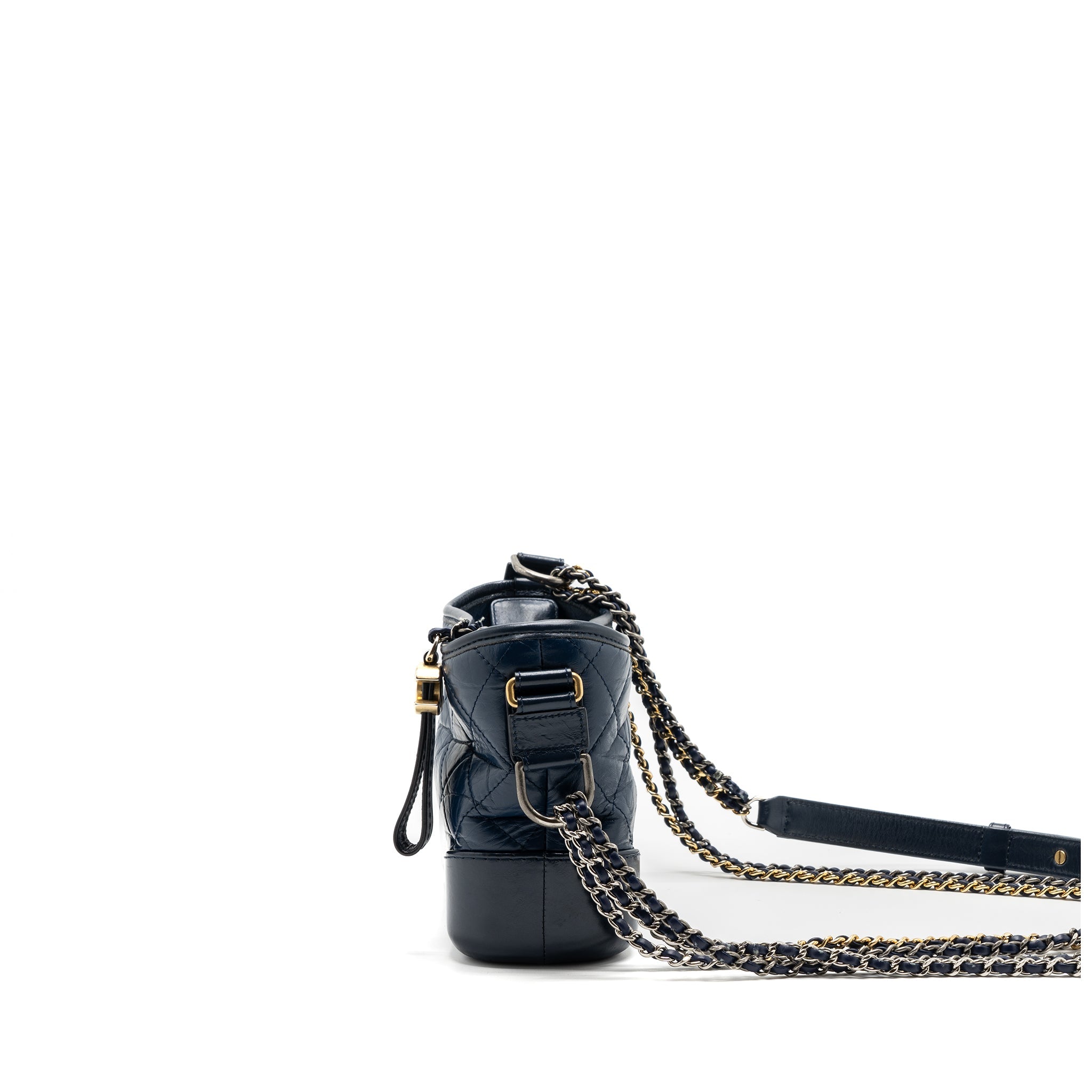 CHANEL SMALL GABRIELLE HOBO BAG CALFSKIN BLUE MULTICOLOUR HARDWARE