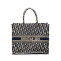 DIOR LARGE BOOK TOTE BLUE OBLIQUE EMBROIDERY