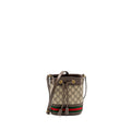 GUCCI OPHIDA MINI BUCKET BAG GG SUPREME CANVAS BEIGE / EBONY GHW