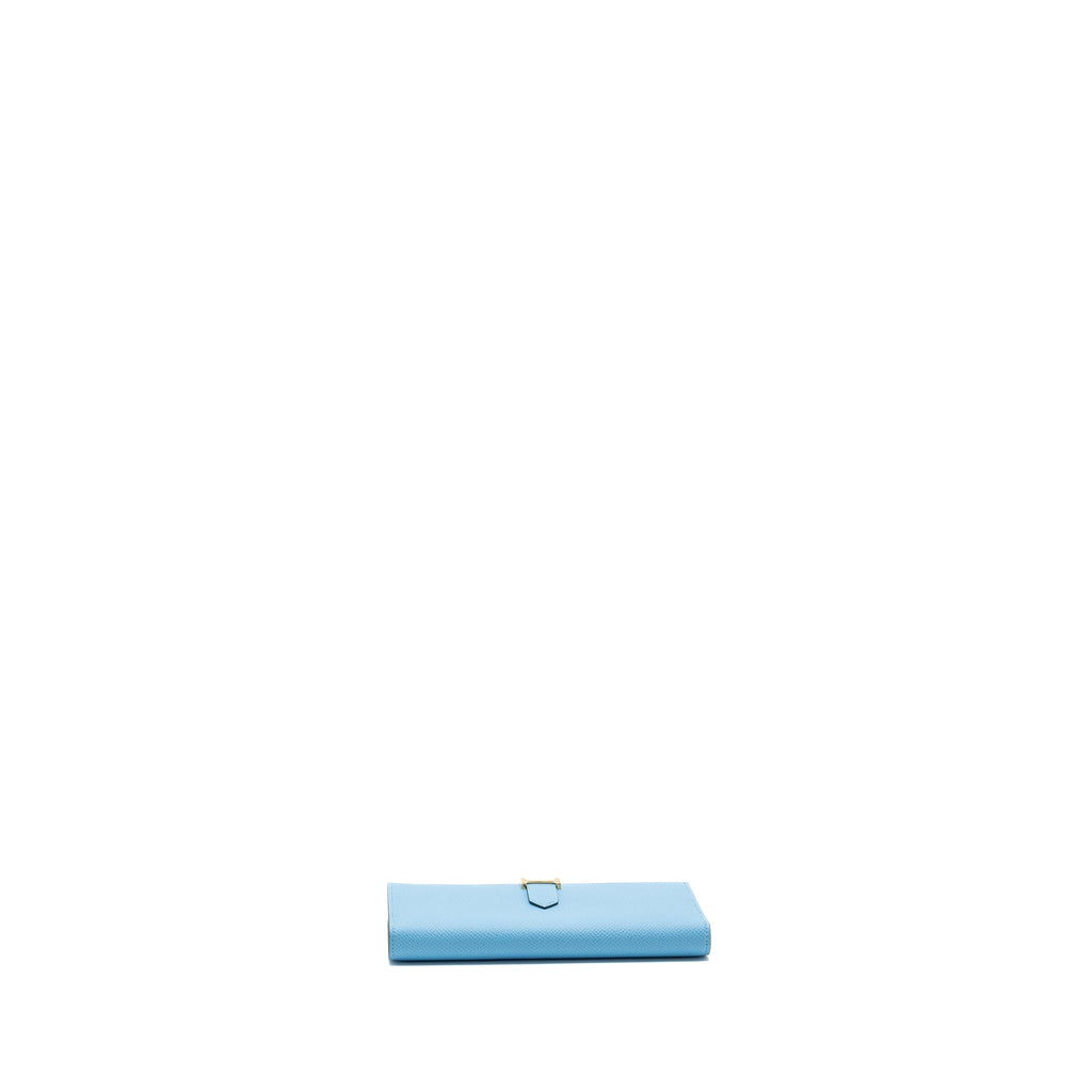 HERMES BEARN WALLET EPSOM BLUE/GREEN GHW