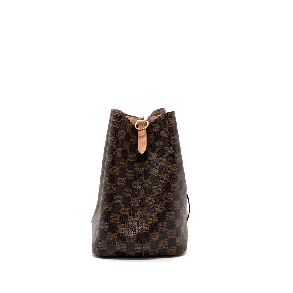 LOUIS VUITTON NEONOE MM DAMIER EBENE CANVAS LIGHT PINK GHW