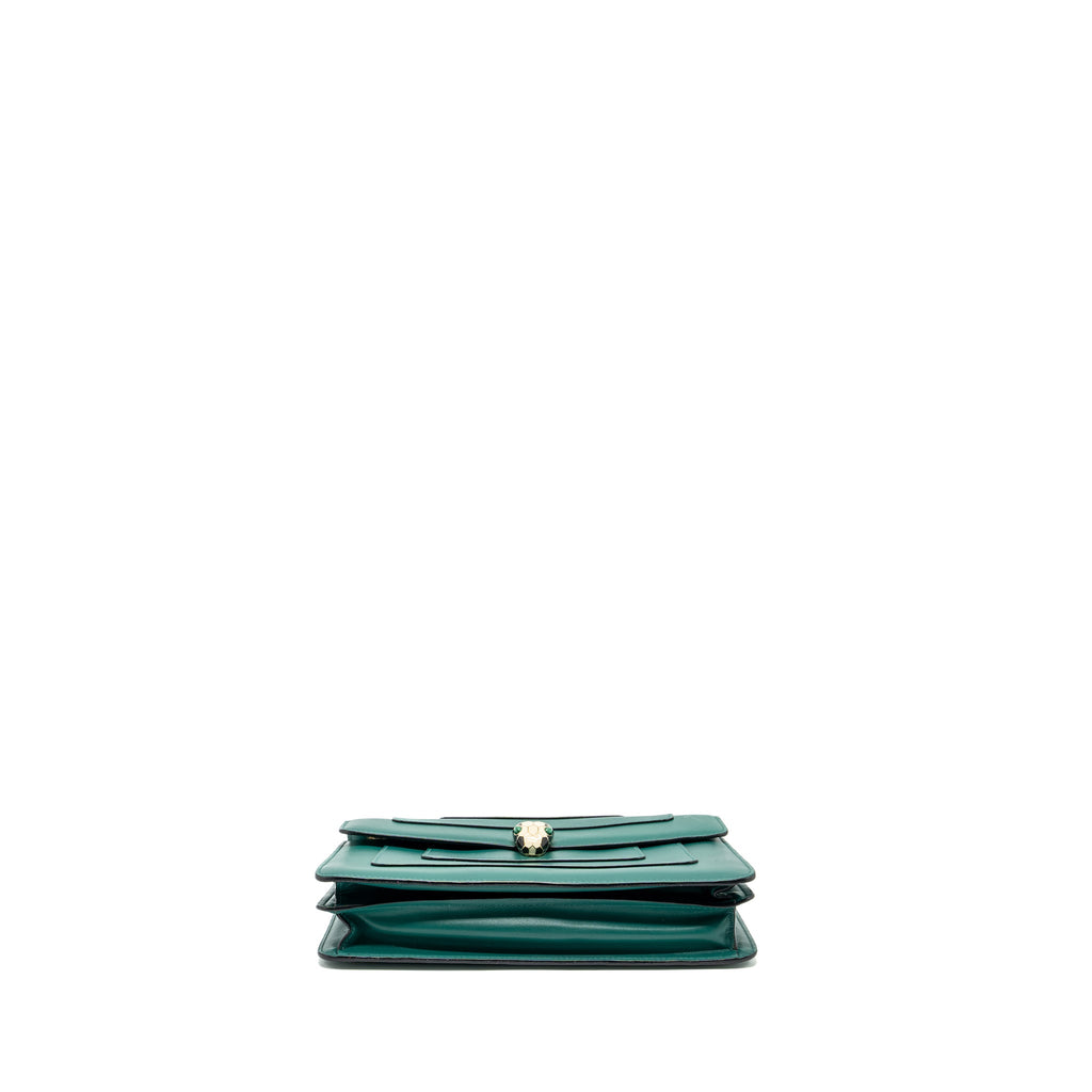 BVLGARI SERPENTI FOREVER FLAP BAG CALFSKIN GREEN GHW