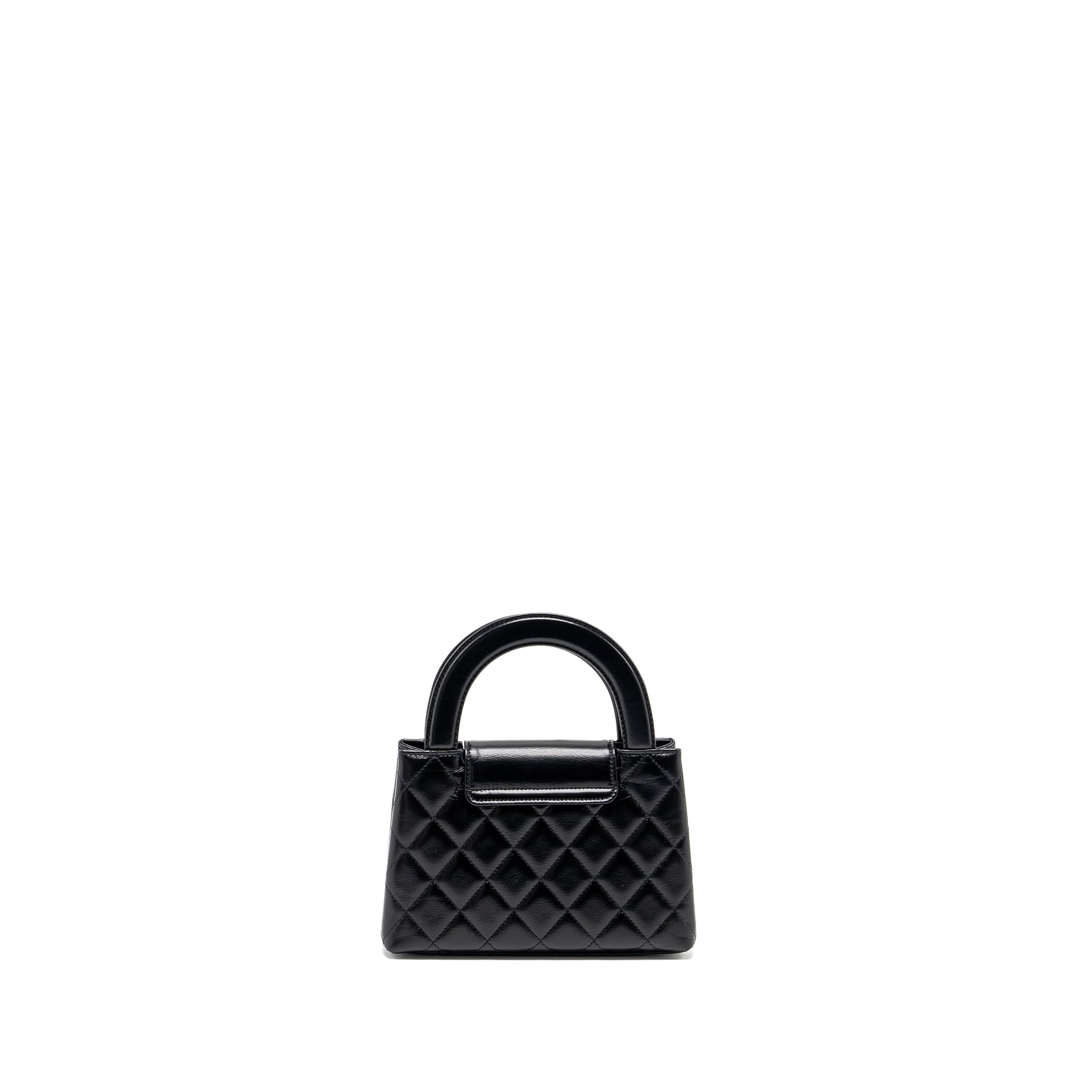 CHANEL 24P MINI SHOPPING TOTE/ KELLY BAG CALFSKIN BLACK GHW (MICROCHIP)