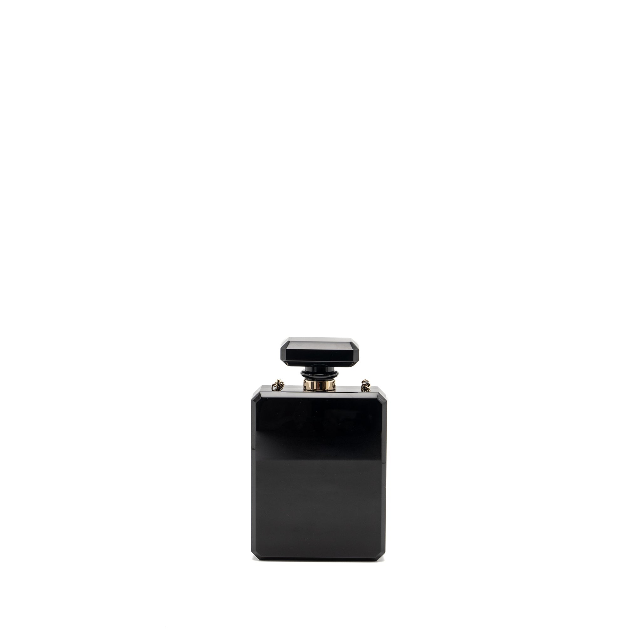 CHANEL 17A PERFUME BOTTLE CLUTCH EVENING BAG BLACK / BRONZE LGHW