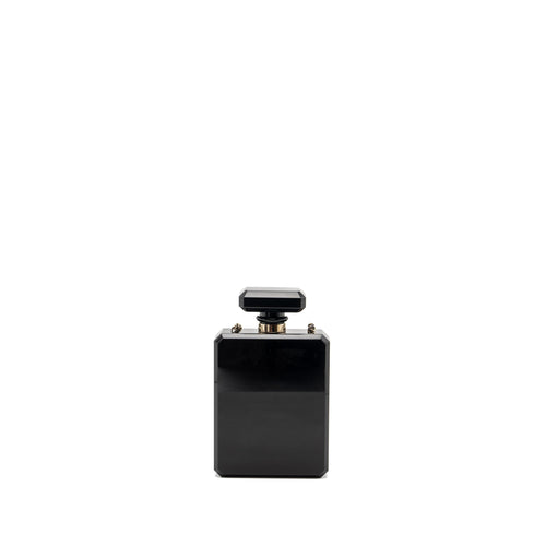 CHANEL 17A PERFUME BOTTLE CLUTCH EVENING BAG BLACK / BRONZE LGHW