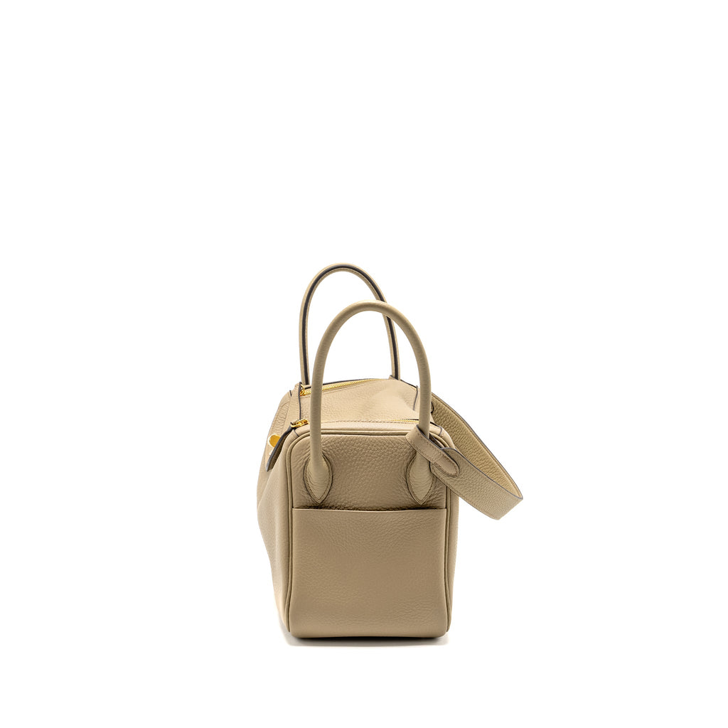 HERMES LINDY 26 CLEMENCE BEIGE MARFA GHW