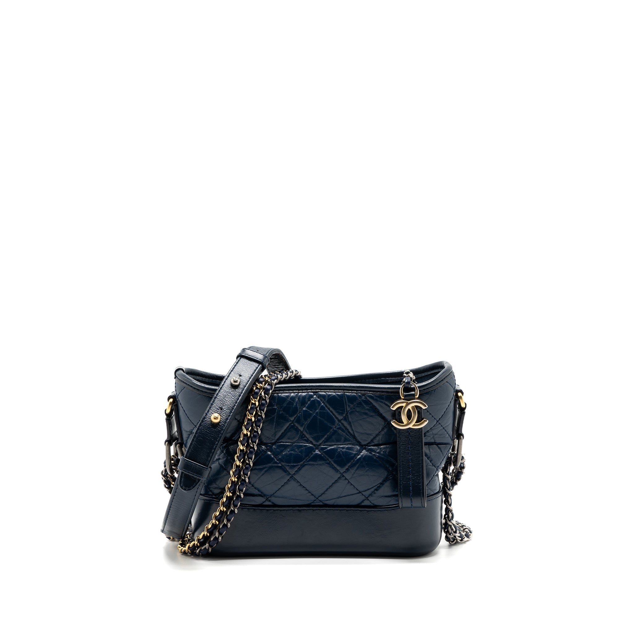 CHANEL SMALL GABRIELLE HOBO BAG CALFSKIN BLUE MULTICOLOUR HARDWARE