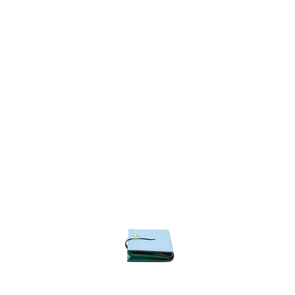 HERMES BEARN WALLET EPSOM BLUE/GREEN GHW