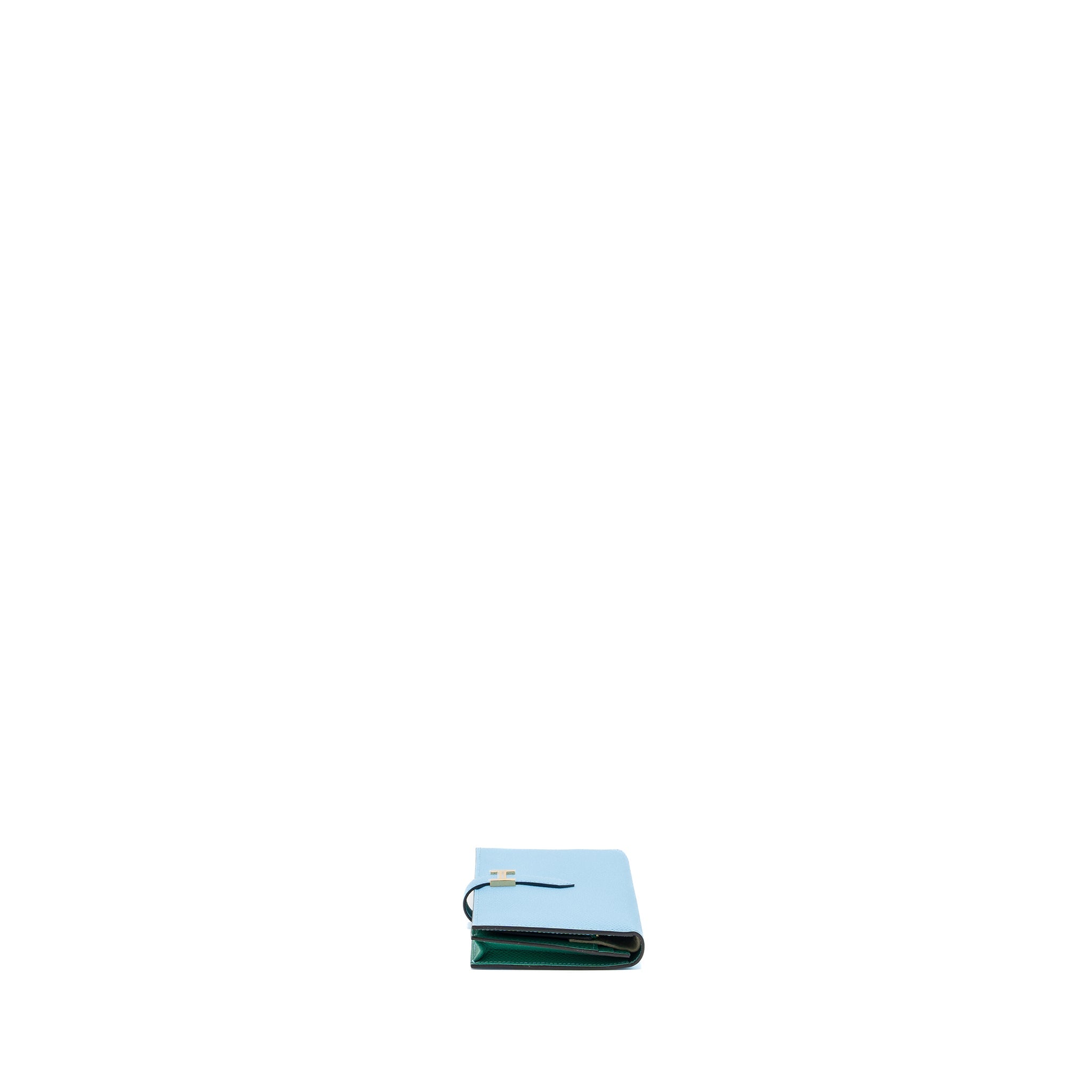 HERMES BEARN WALLET EPSOM BLUE/GREEN GHW