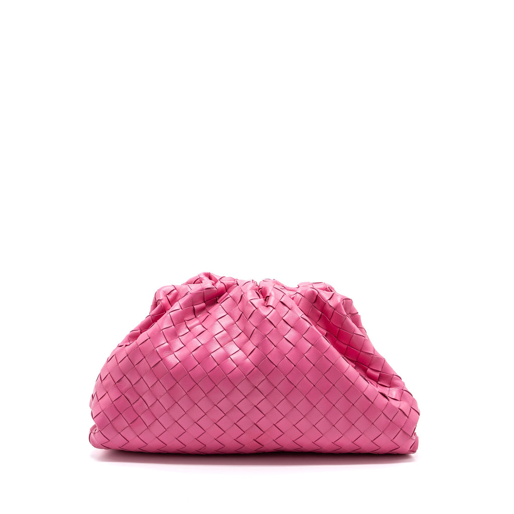 BOTTEGA VENETA MEDIUM POUCH CLUTCH INTERCCATO PINK