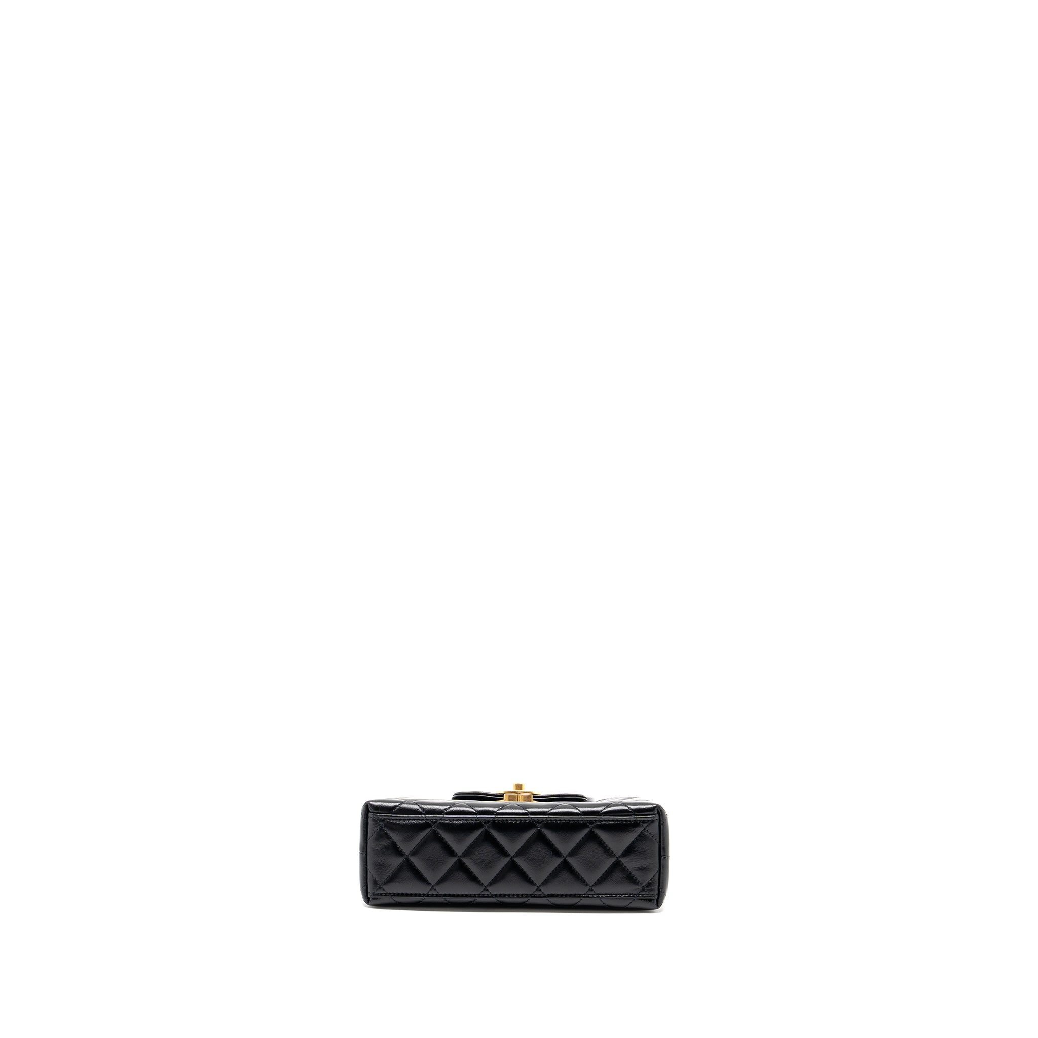 CHANEL 24P MINI SHOPPING TOTE/ KELLY BAG CALFSKIN BLACK GHW (MICROCHIP)