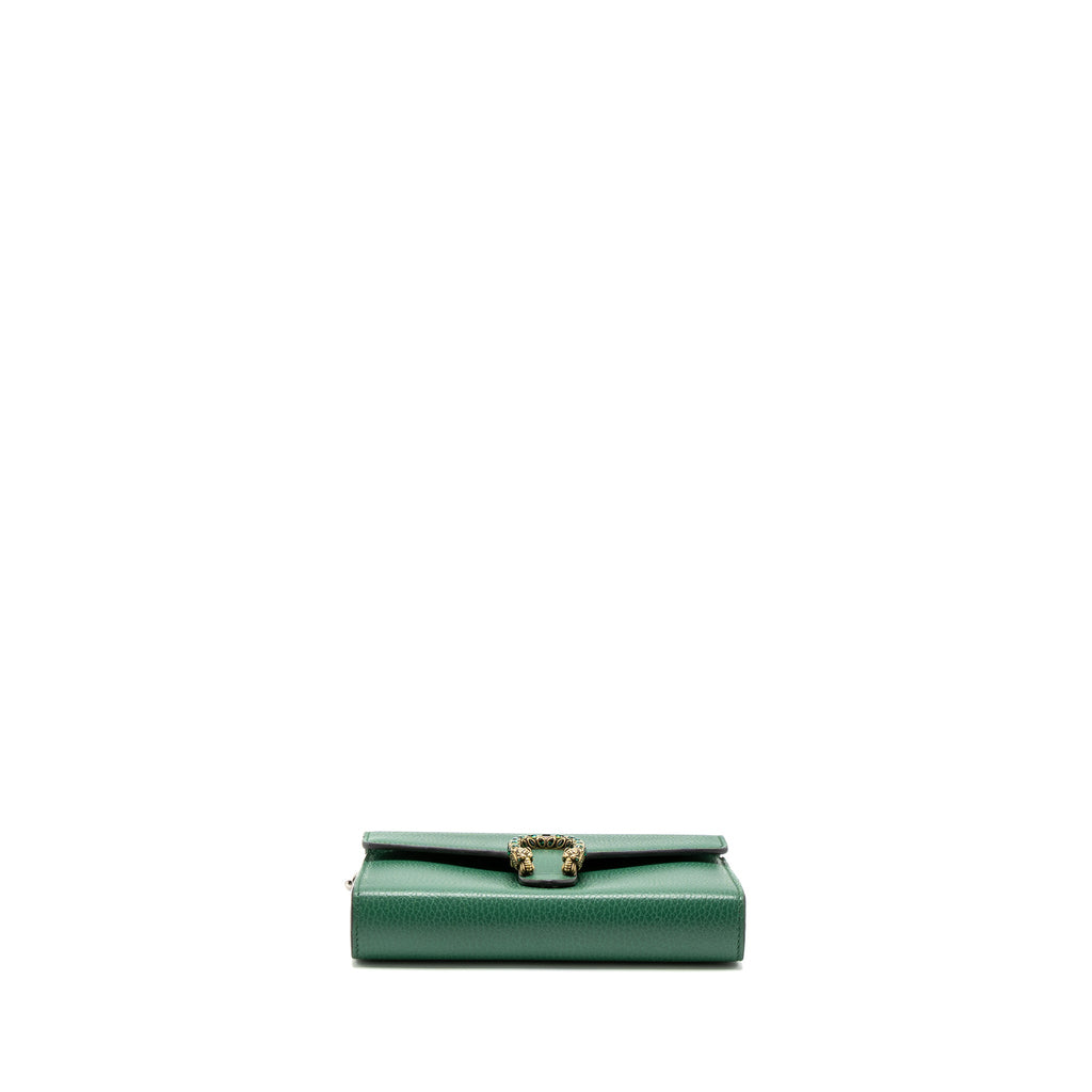 GUCCI DIONYSUS WALLET ON CHAIN CALFSKIN GREEN MULTICOLOUR HARDWARE