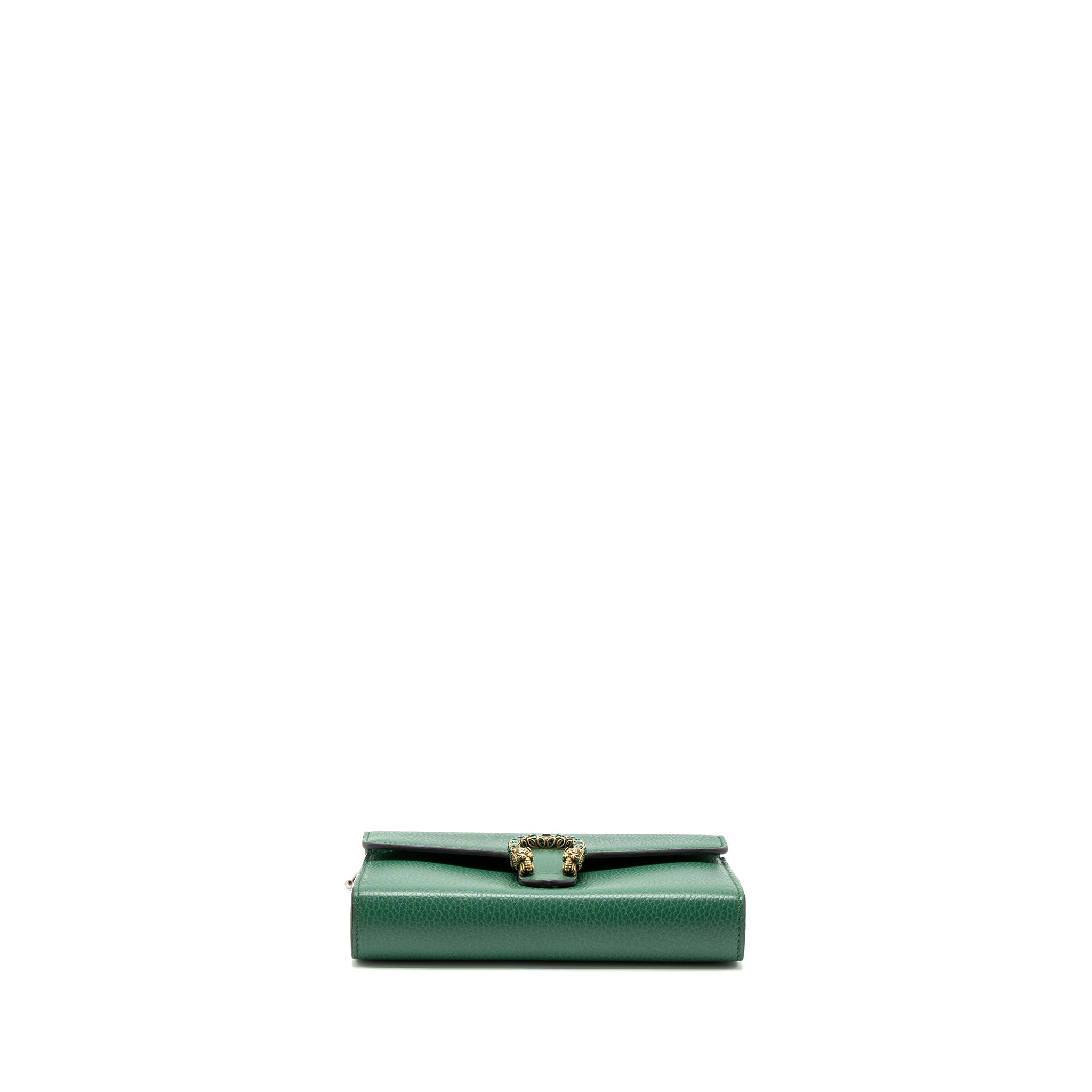 GUCCI DIONYSUS WALLET ON CHAIN CALFSKIN GREEN MULTICOLOUR HARDWARE