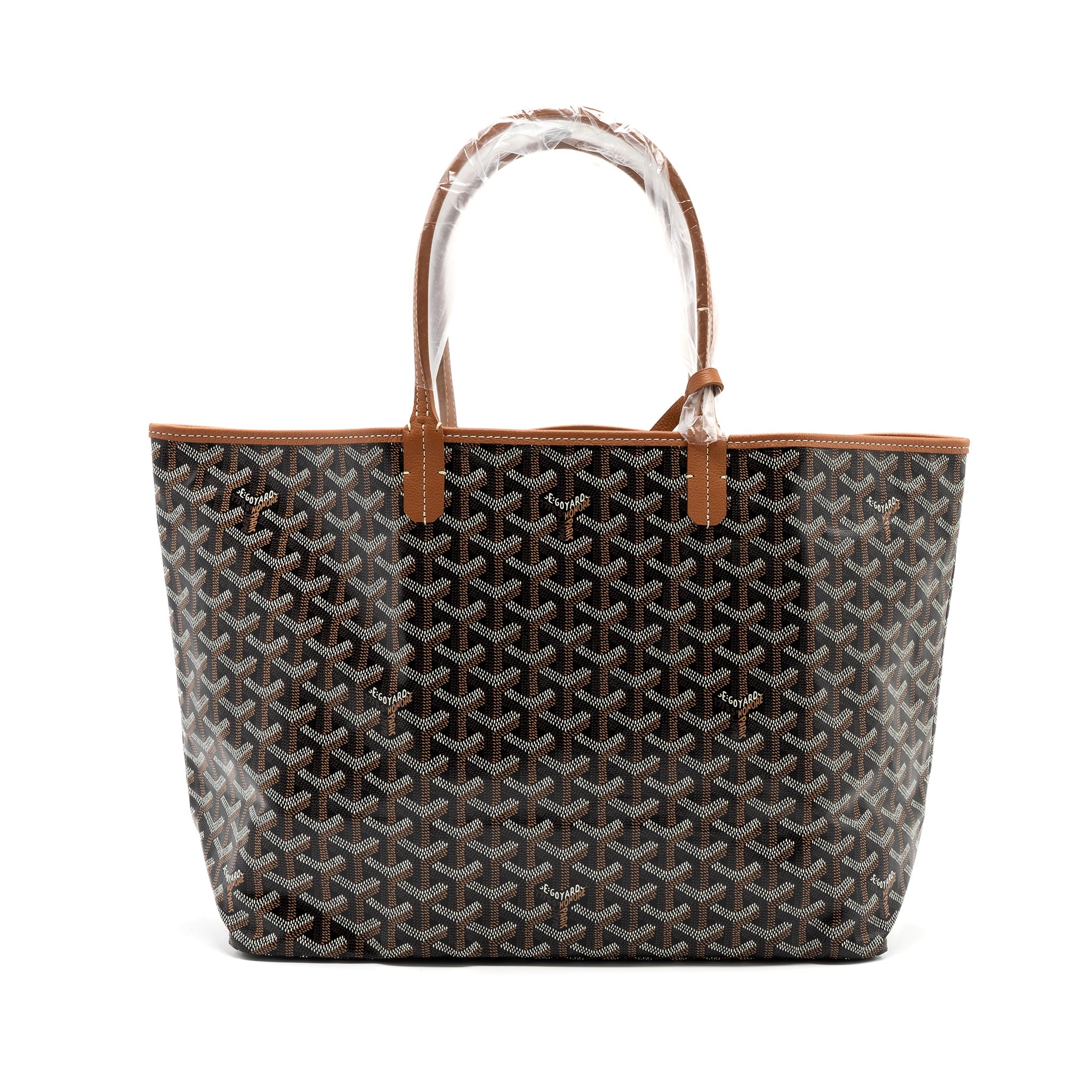 GOYARD SAINT LOUIS PM TOTE CANVAS BLACK/ BROWN SHW