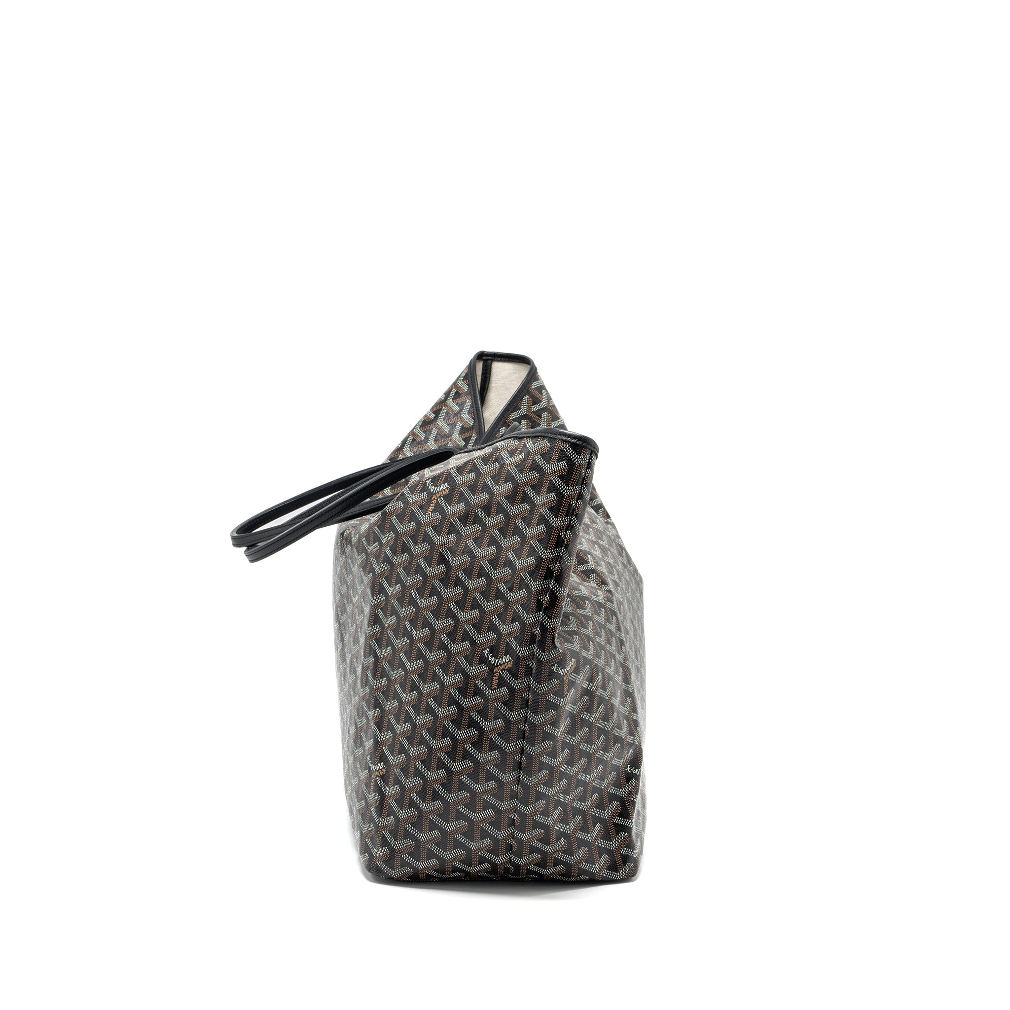 GOYARD SAINT LOUIS GM TOTE BAG GOYARDLINE CANVAS BLACK SHW