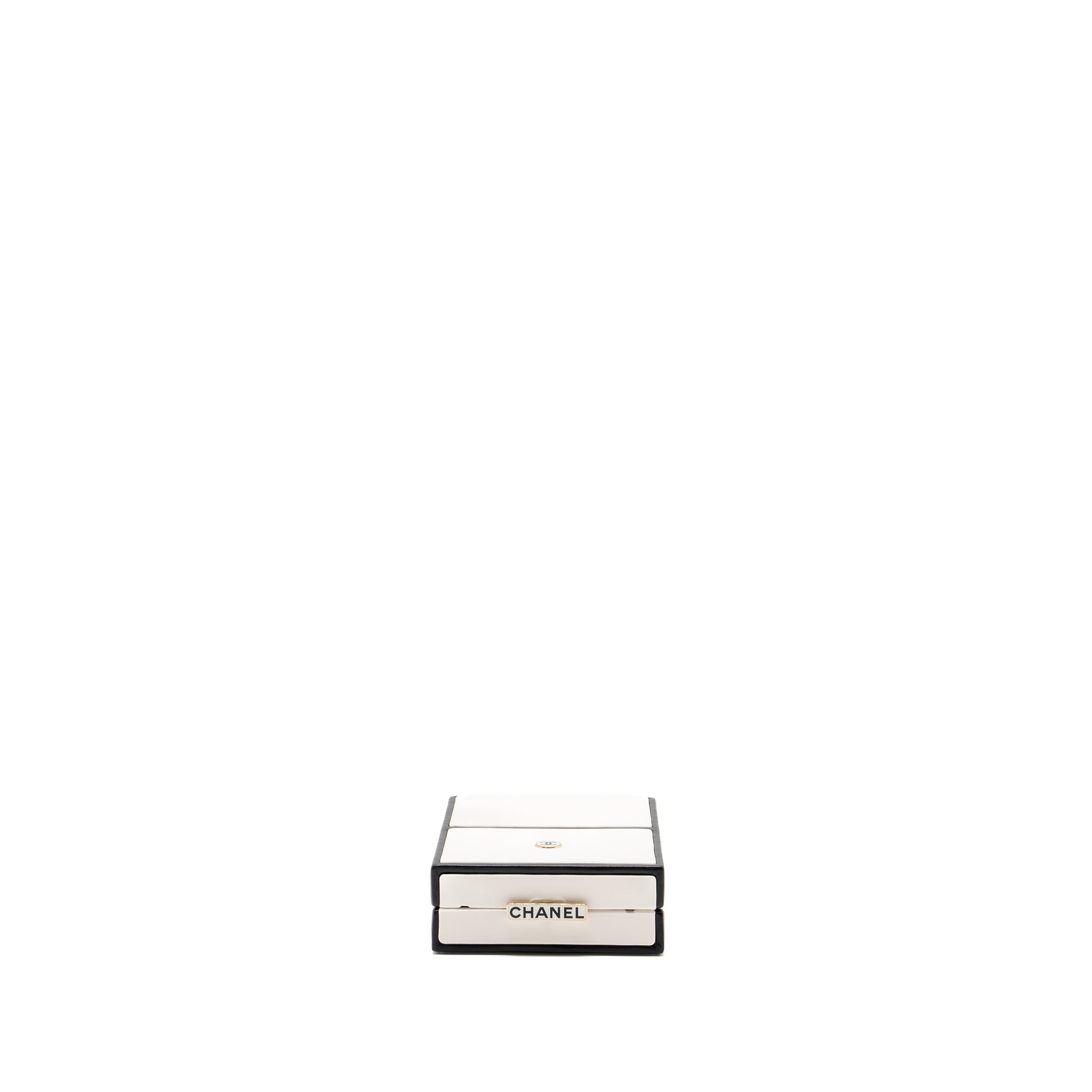 CHANEL 21S PERFUME BOTTLE EVENING BAG LAMBSKIN BLACK/WHITE LGHW