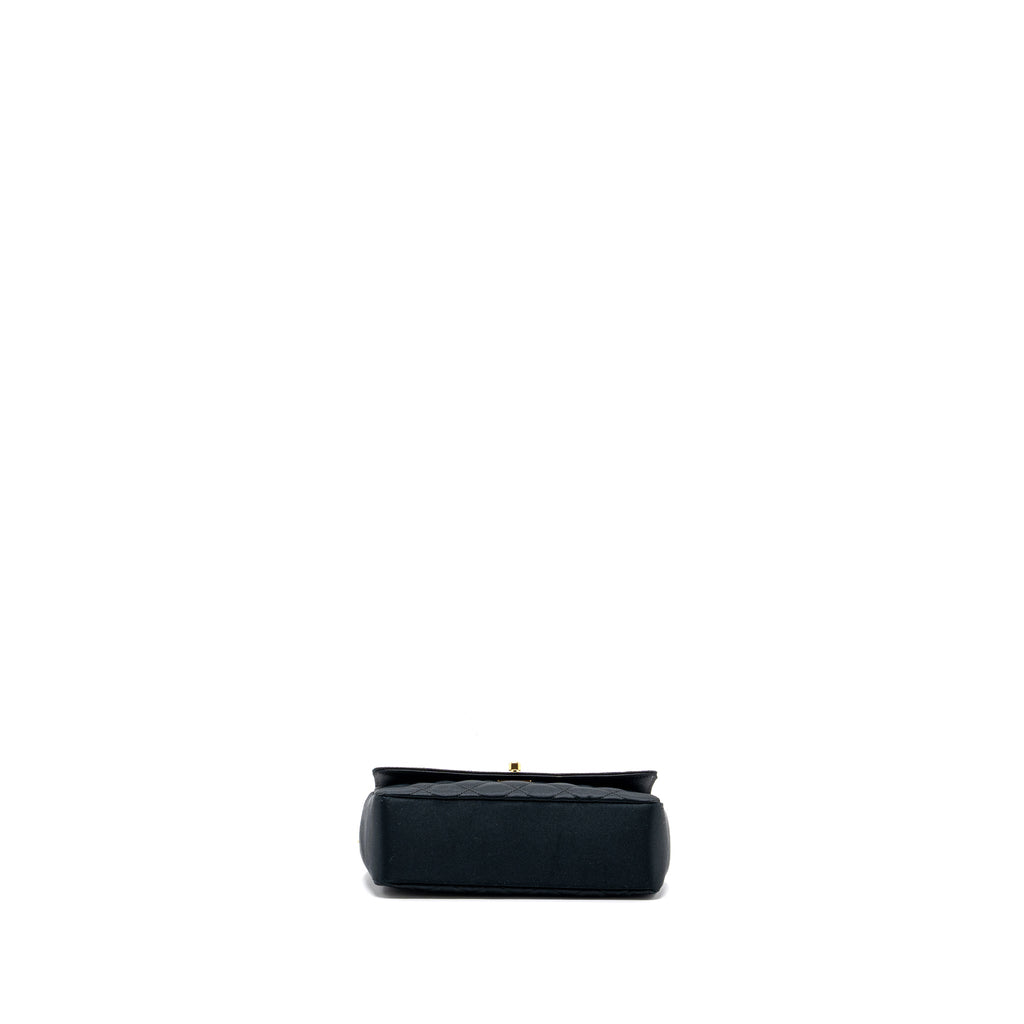 CHANEL VINTAGE FLAP BAG SATIN BLACK GHW