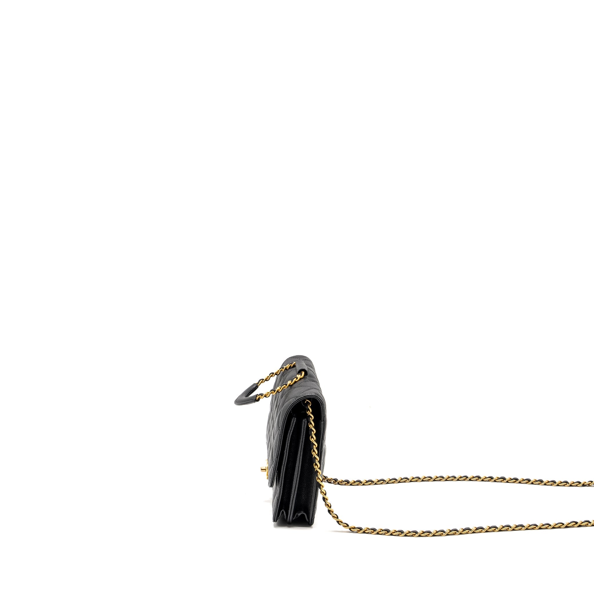 CHANEL CIRCULAR HANDLE QUILTED FLAP BAG CAVIAR BLACK GHW