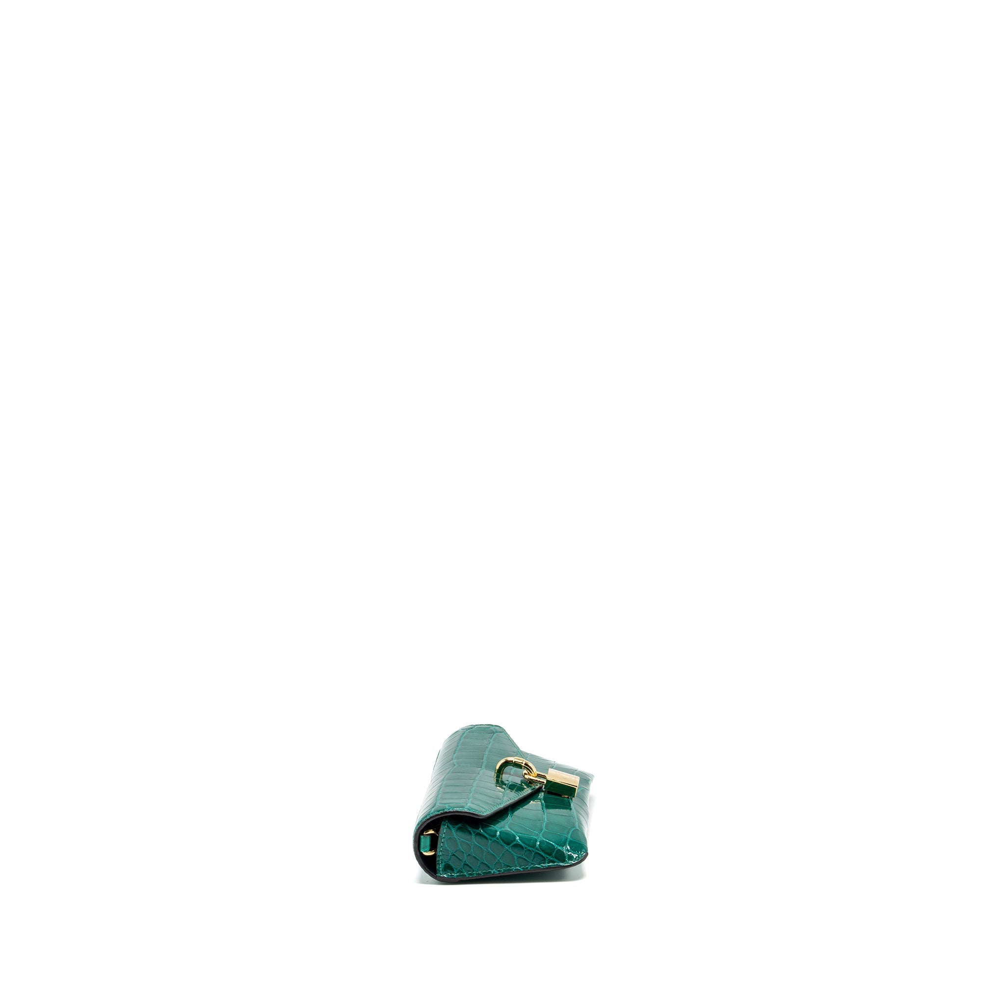 LOUIS VUITTON PADLOCK ON STRAP CROCODILE BRILLANT GREEN GHW