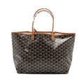 GOYARD SAINT LOUIS PM TOTE CANVAS BLACK/ BROWN SHW