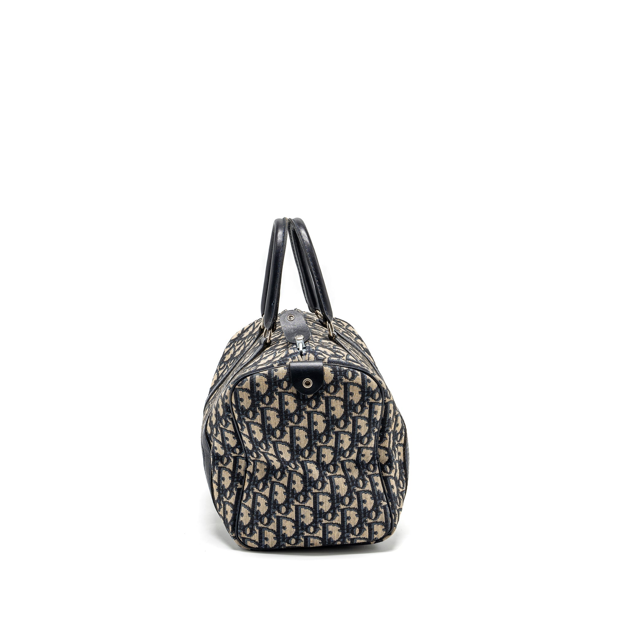 DIOR VINTAGE BOWLING BAG BLUE OBLIQUE CANVAS SHW