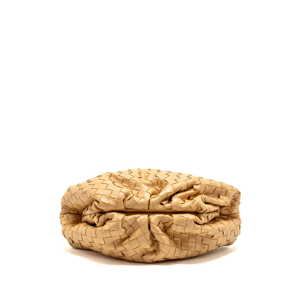 BOTTEGA VENETA POUCH INTRECCIATO LEATHER BEIGE GHW